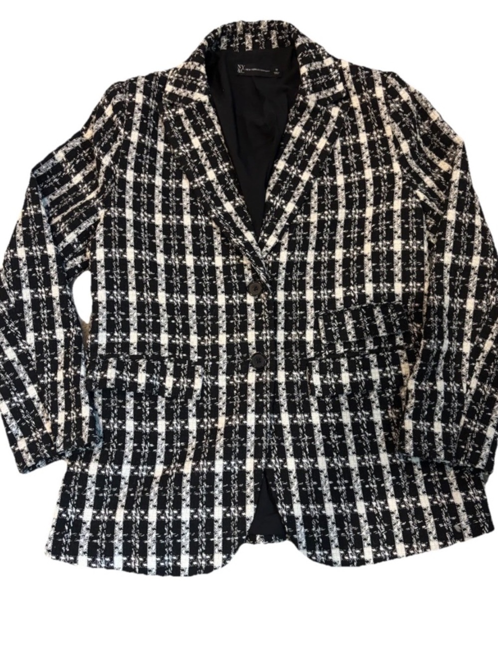 Black & White Checked Tweed Blazer by New York & co size medium great condition